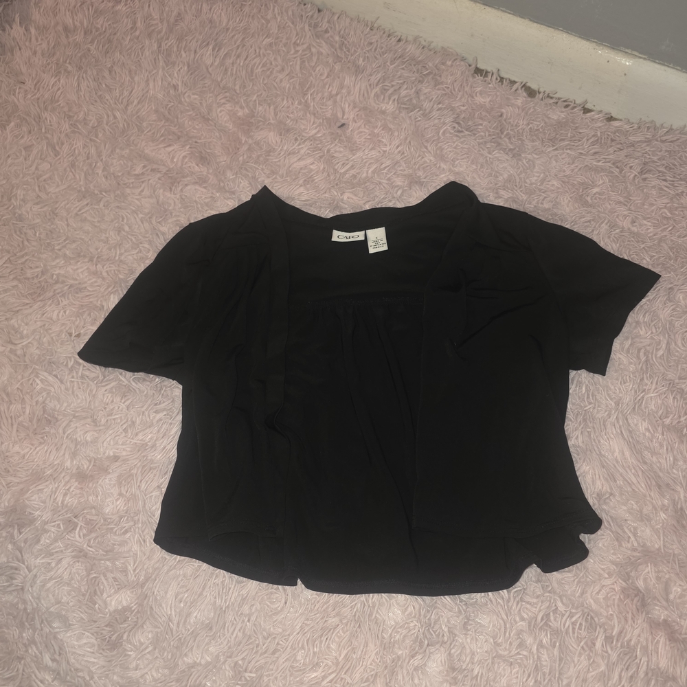 Women's Black Short Sleeve Mini Vest